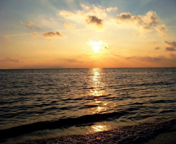 закат на море