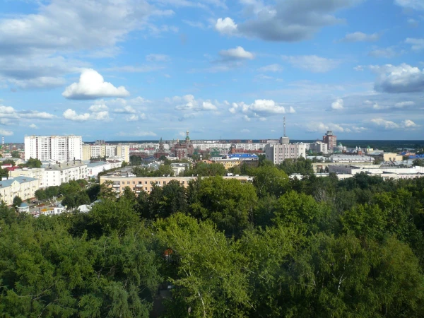 город с колеса обозрения