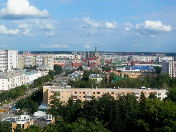 город с колеса обозрения