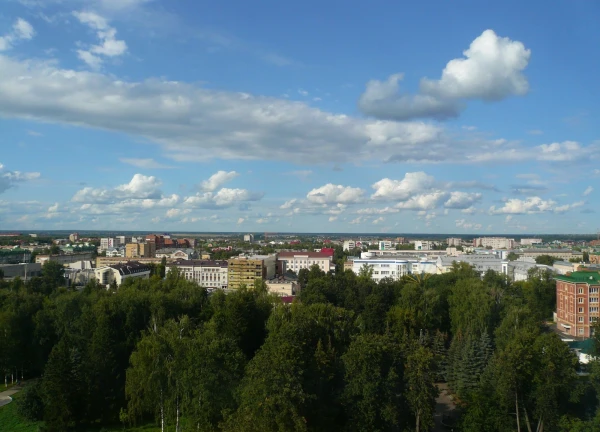 город с колеса обозрения