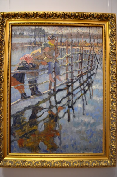 В Художественной галерее. Н.П. Богданов-Бельский "Дети на изгороди"