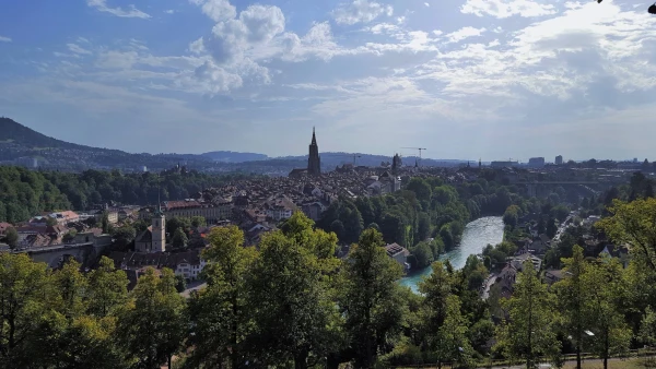 Берн хорош круглый год! Август, панорама из розового сада Rosengarten Bern 