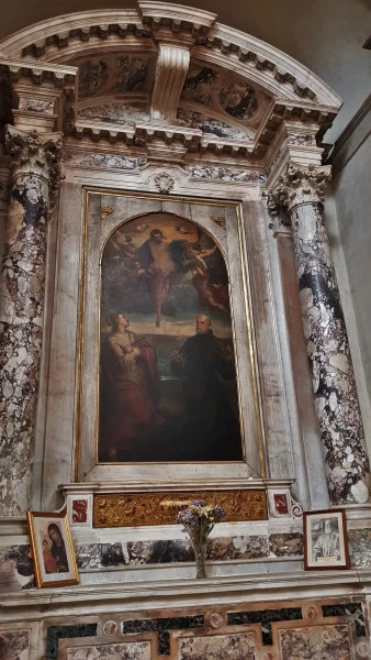 Chiesa di Santa Maria del Giglio. Тинторетто "Иисус со святыми Францизском и Павлом"