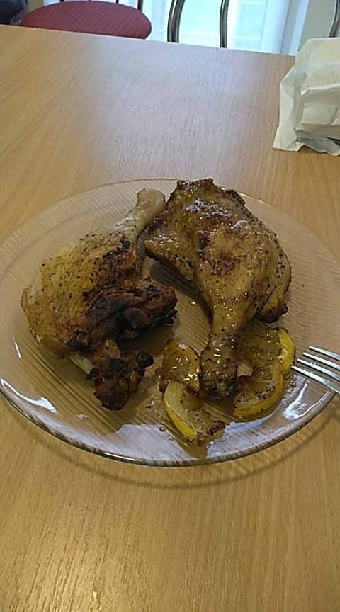 Жареная утка с лимоном