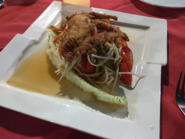 Салатик с жареным крабом