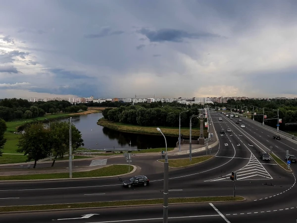 На смотровой. Вид на Днепр и современные районы Могилева