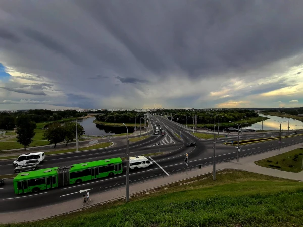На смотровой. Вид на Днепр и современные районы Могилева