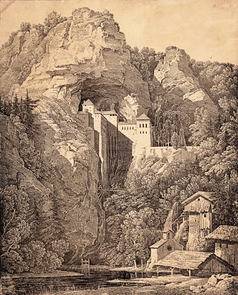 Предъямский замок на литографии К. Ф. Шинкеля, 1816 год