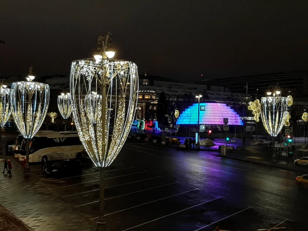 Вид на парк "Зарядье" с Большого Москворецкого моста