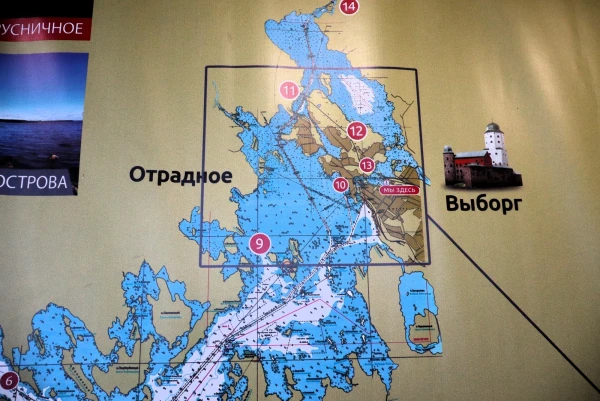 Окрестности Выборга. Карта.