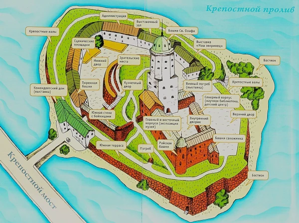 Выборгский замок! Карта крепости.
