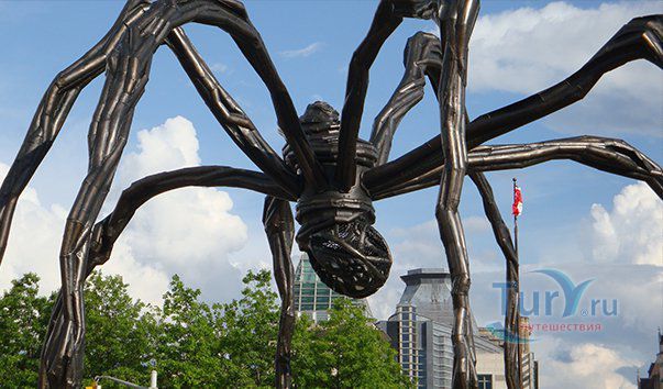 Скульптура паучихи Маман в Токио