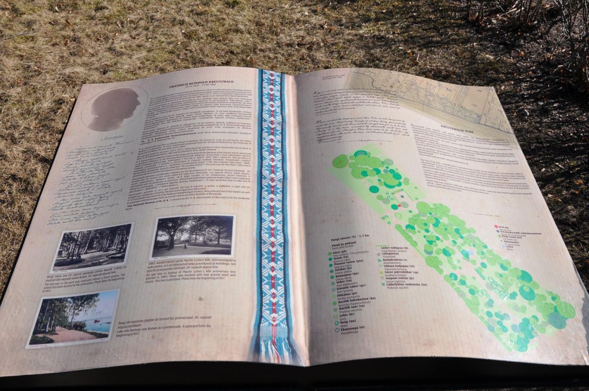 Памятник Фр. Р. Крейцвальду и парк на берегу озера Тамула