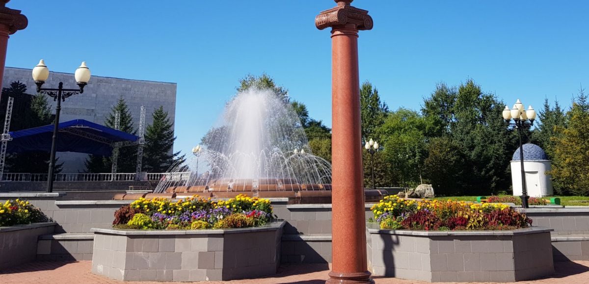 Музыкально-световой фонтан в Биробиджане